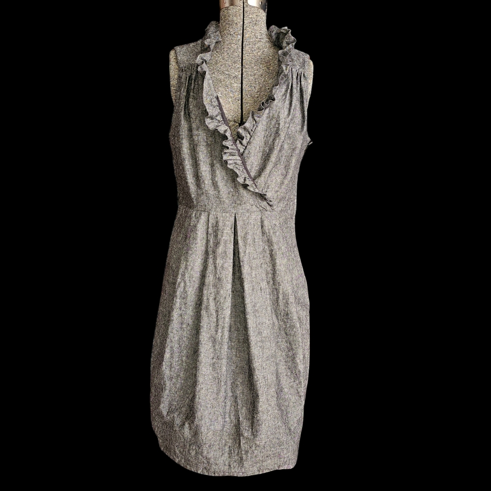Allen B. By Allen Schwartz Gray Midi Sheath Dress with Sleeveless Cowl Neck